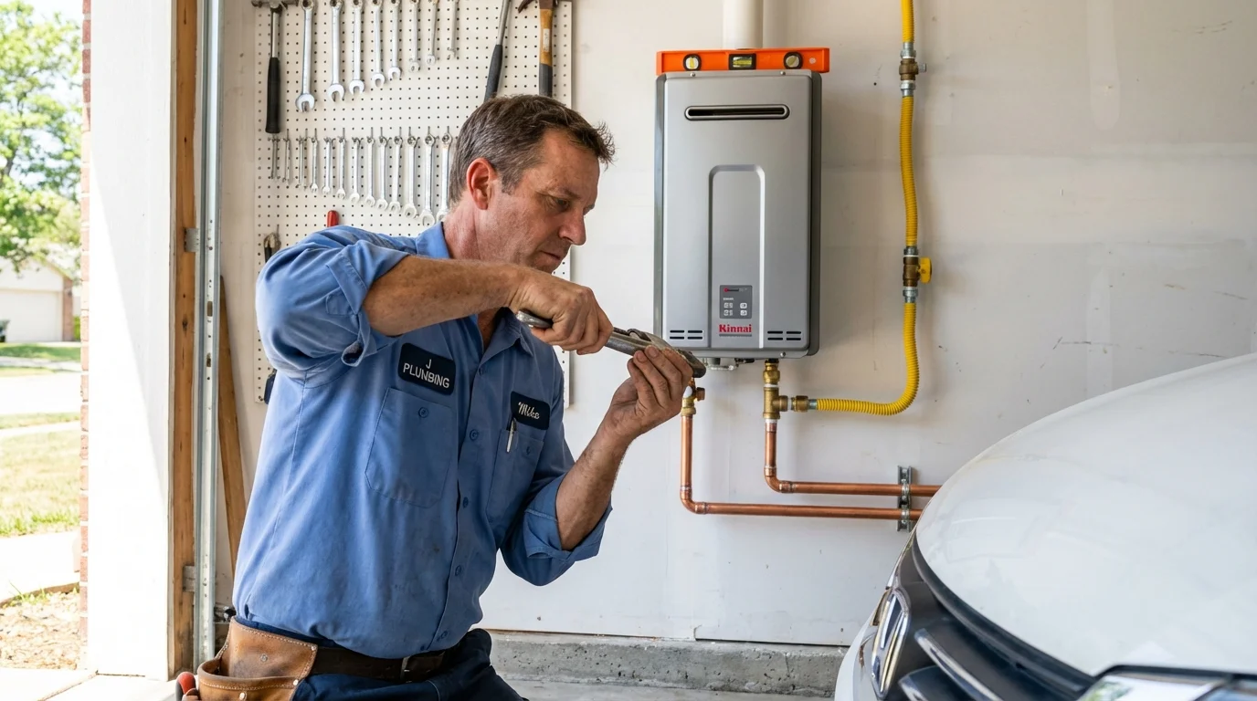 Tankless water heater installation by a Johns Plumbing LLC plumber in Scobey